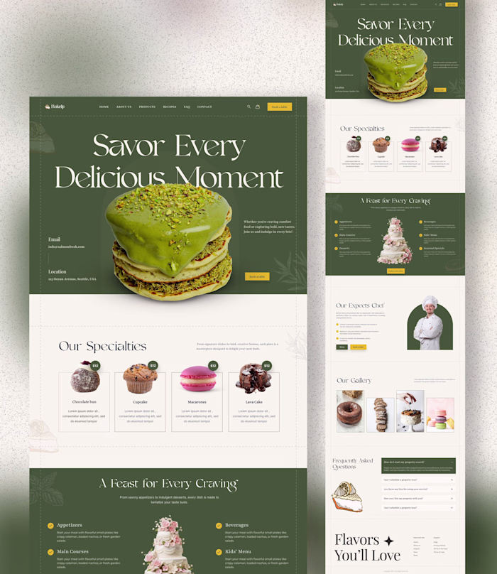 Website design for a cake business