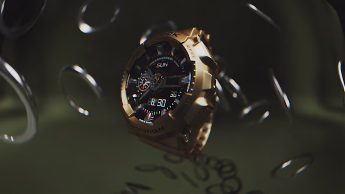3D visualization of the G-SHOCK watch, exploring product des...