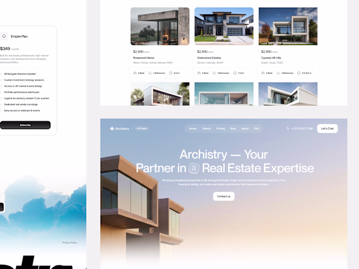 Archistry Real Estate Landing Page Development