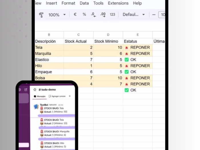 Google Sheets Inventory System with Low-Stock Alerts