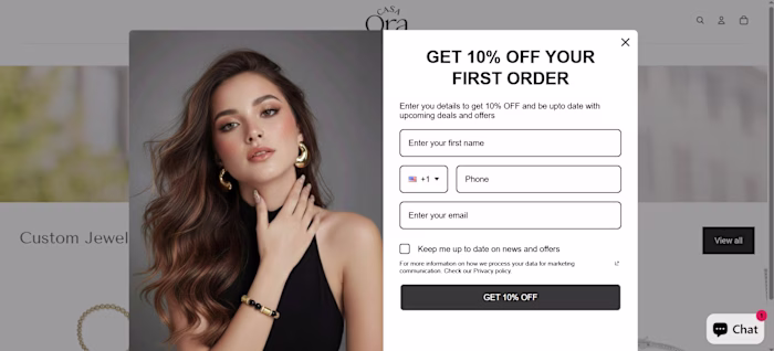 Shopify jewelry store developed for