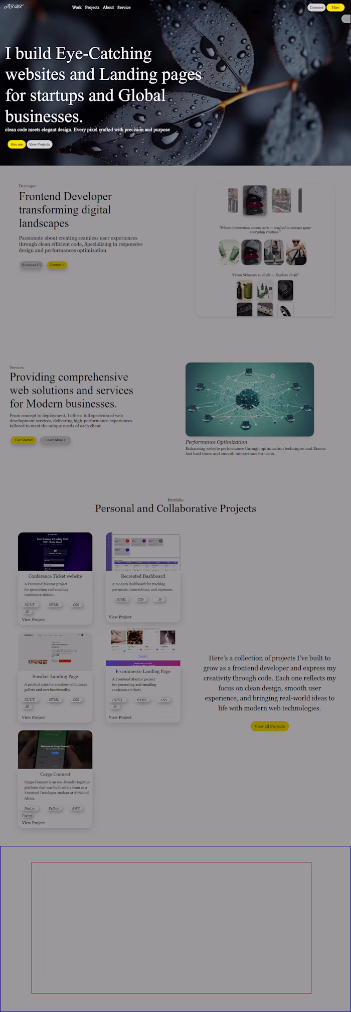 Portfolio website design how is the design so far, would lov...