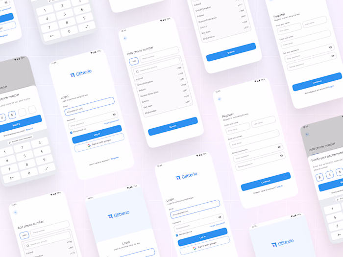 Login, Sign Up, Register Ui design