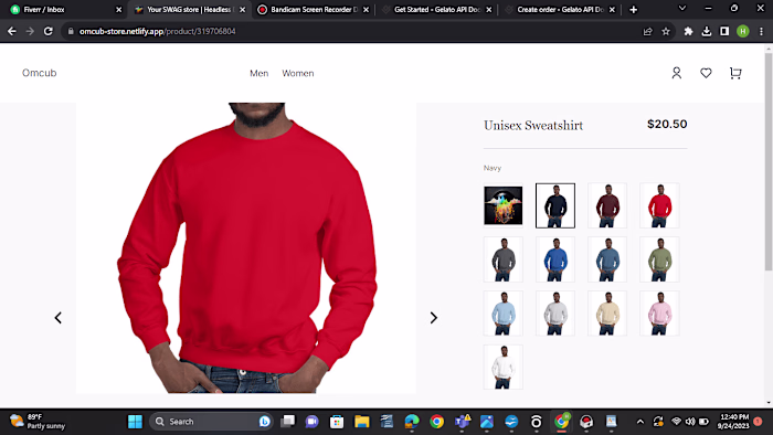 Next.js E-commerce Personalized Clothing Platform