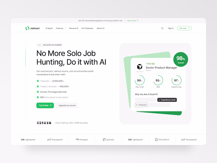 AI Job Finding Website -JobHunt