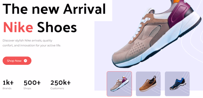 Nike landing page