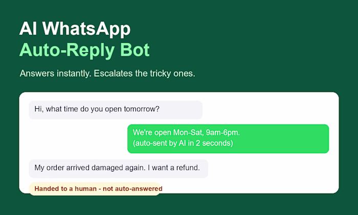 AI WhatsApp Auto-Reply Bot with Confidence Scoring