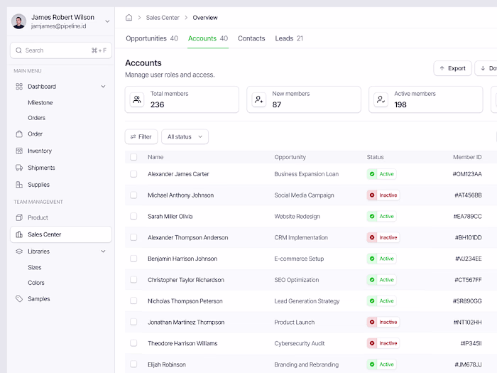 SaaS Dashboard UI