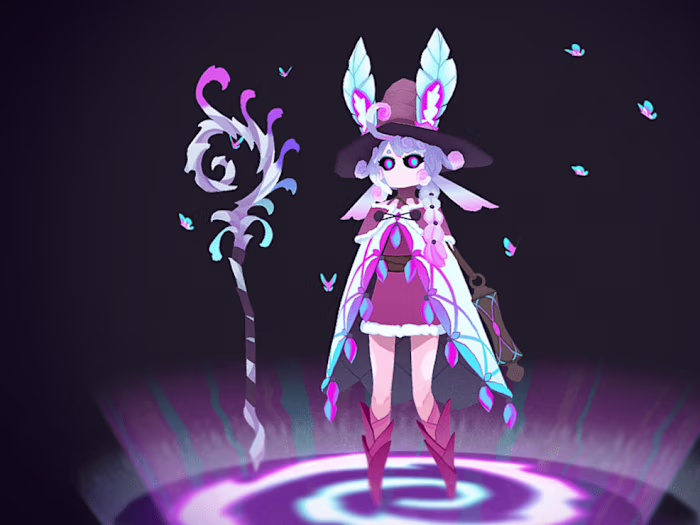 Orith the Moth Mage 3D Character