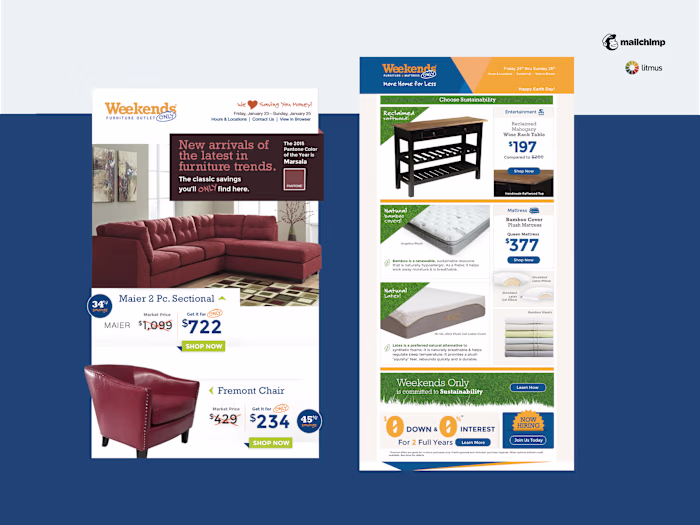 Email template system for a furniture company in Saint Louis...