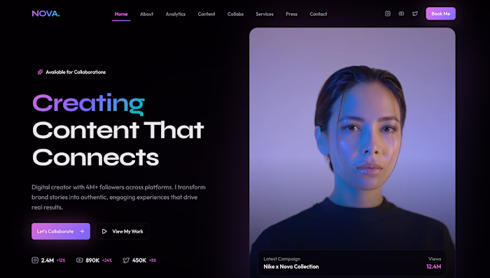 Nova Creator OS: Premium Portfolio