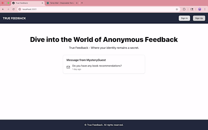 An anonymous feedback collection tool
A