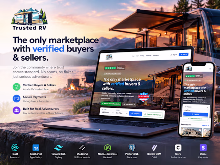 TrustedRV — Clerk Authentication & Marketplace Flows