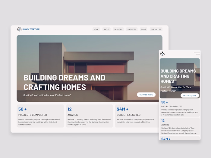 Home Builder Website :: Behance