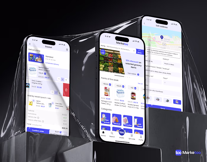 Marketoo: Online Grocery Shopping Mobile App, UX/UI Design