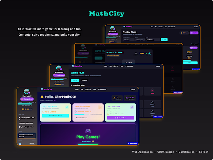 MathCity: Gamified Math Learning Prototype