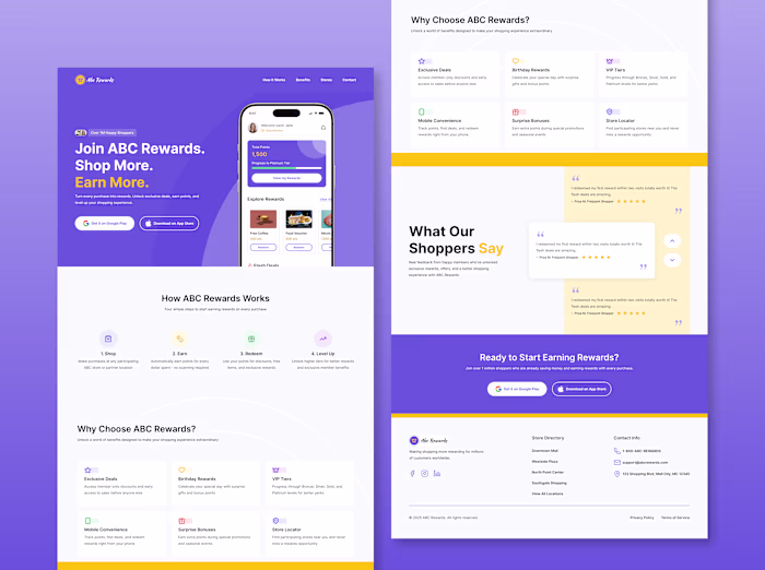 ABC Rewards Landing Page