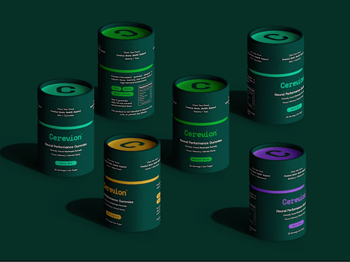 CEREVION™ | Supplement Brand Identity & Packaging