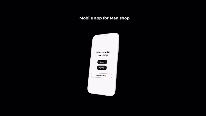 Mobile app for man shop