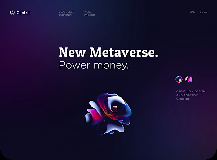 Centric - Crypto landing page web design 