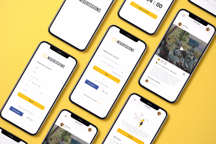 Mobile App UI Design for New Missions