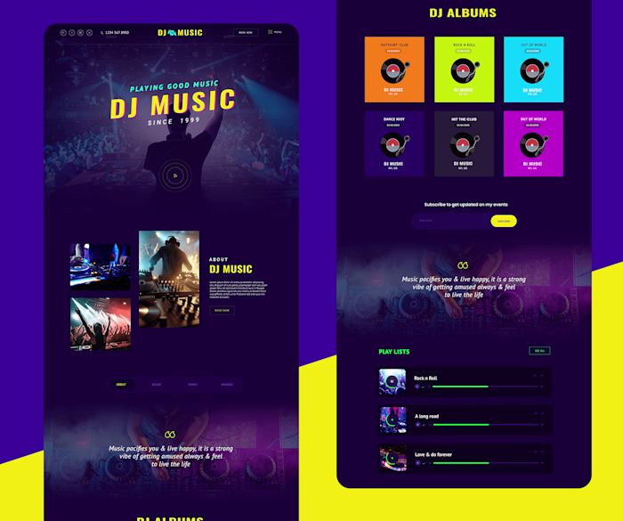 DJ Music Website Design