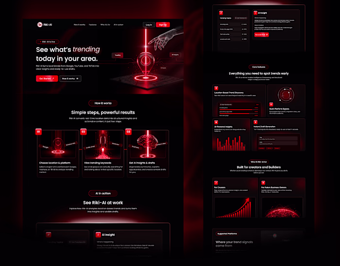 SAAS AI Landing Page Design (Riki-AI)