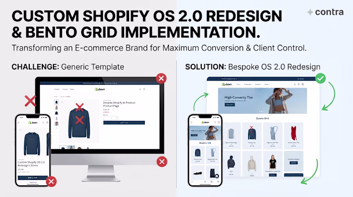 Custom Shopify OS 2.0 Redesign & Bento Grid Implementation