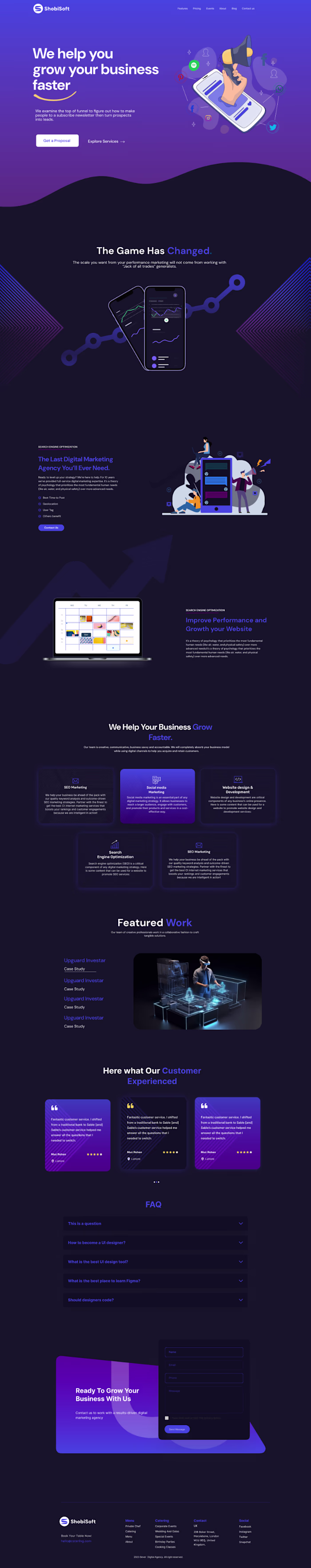 Landing Page Design and Development