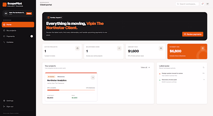 ScopePilot - Freelance Project Tracker