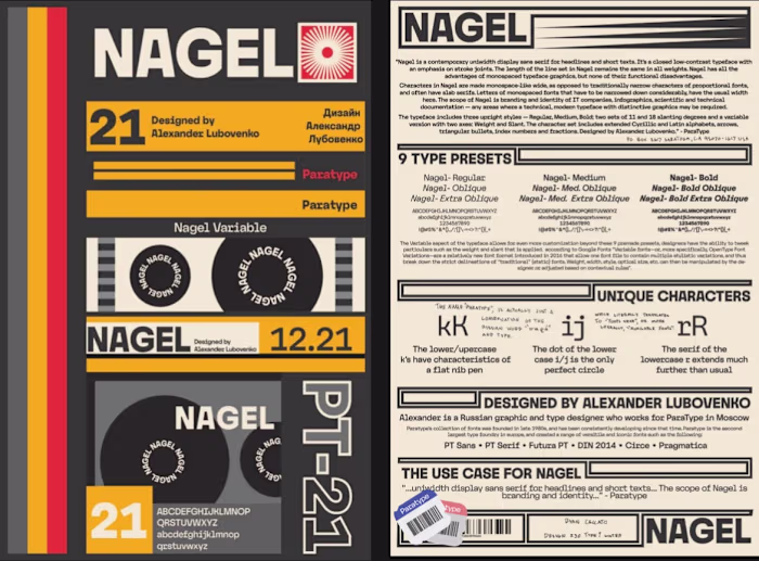 “Nagel” font posters 