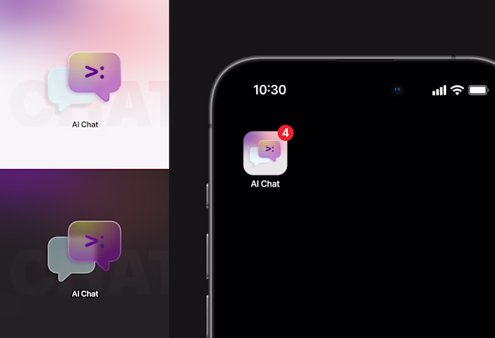 AI chat app icon design