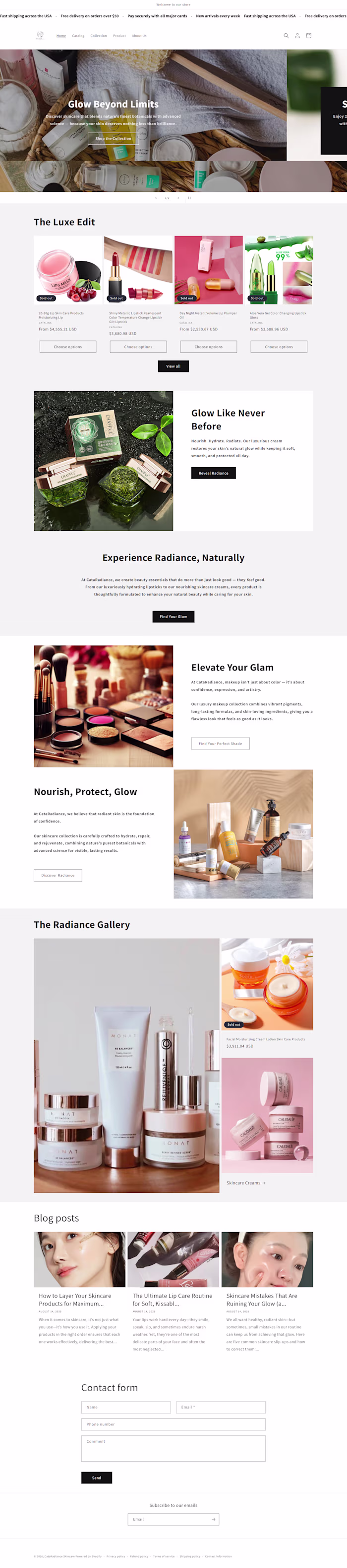 This Shopify skincare store was