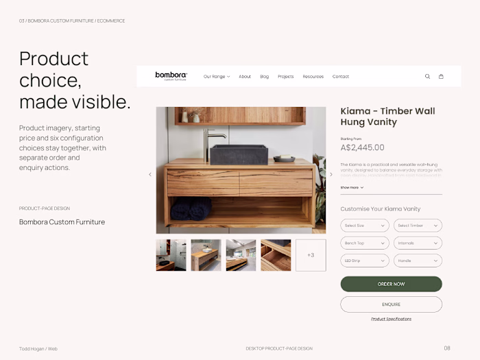 Ecommerce Product Page & Configuration