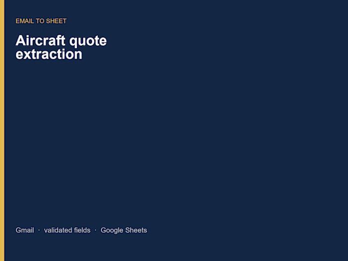 Aircraft parts quote extraction
