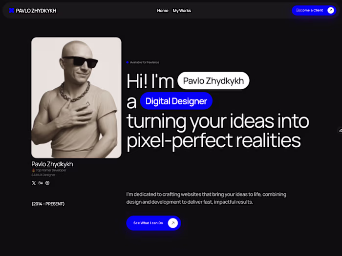 pzhydkykh.com: my portfolio site built in Framer
