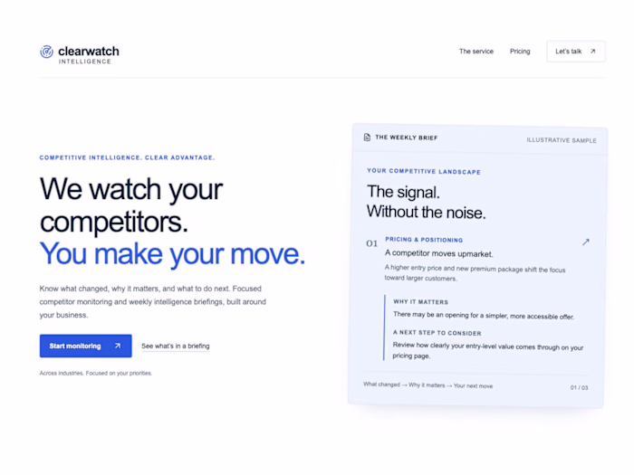 Clearwatch — Competitor Monitoring & Research