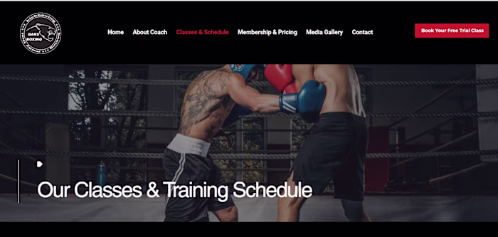 Wix Website Design & Development for Bars Boxing