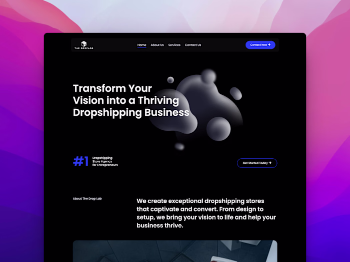 The Drop Lab Website Design