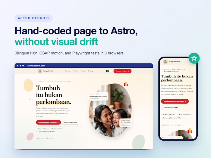 Porting a Montessori Brand Site to Astro Without Visual Drift