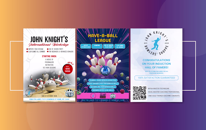 The flyers created in Canva.