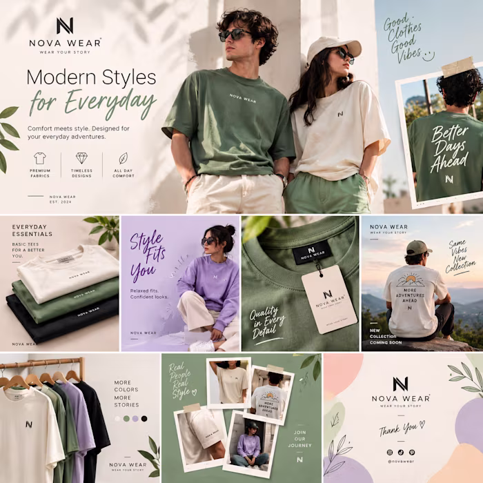 Nova Wear — Fashion Brand Identity & Social Media Campaign