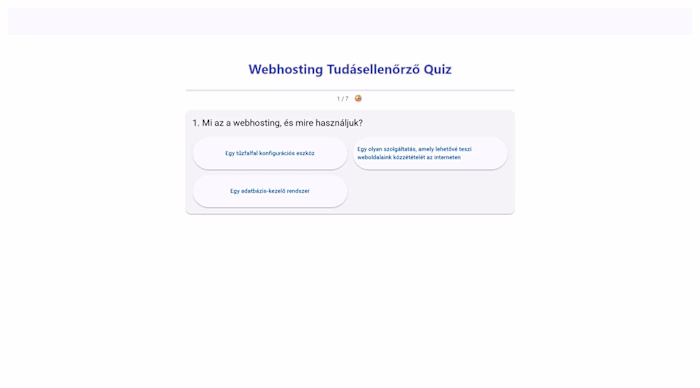 Webhosting Knowledge Quiz – Interactive Angular Application