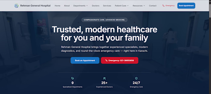 Rehman General Hospital — Healthcare Website