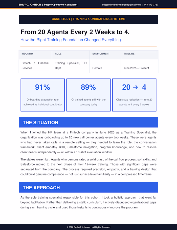 From 20 Agents Every Two Weeks to 4--Build the Right Foundation 