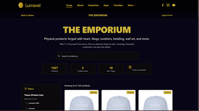 Lumavel Emporium. Headless Shop built