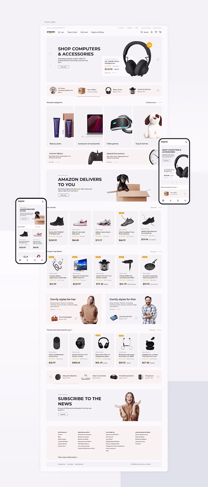 E-commerce Homepage Design
Modern e-commerce homepage