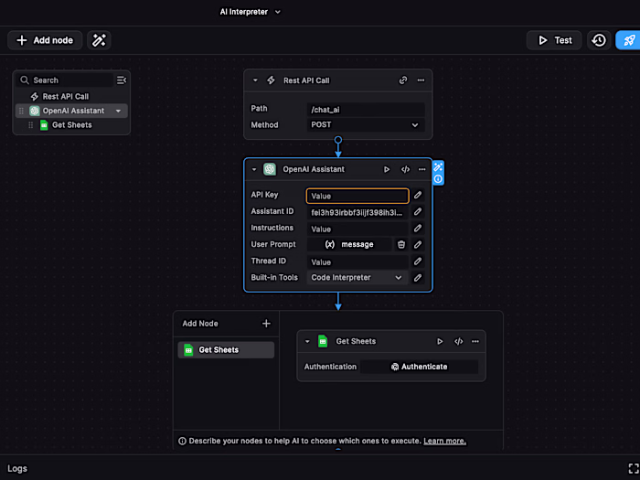 Custom AI Code Interpreter Workflow with BuildShip