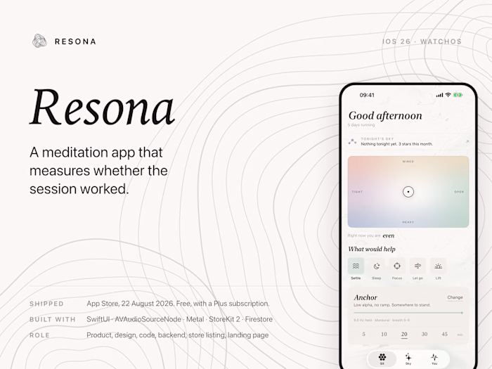 Resona, a meditation app that measures the session