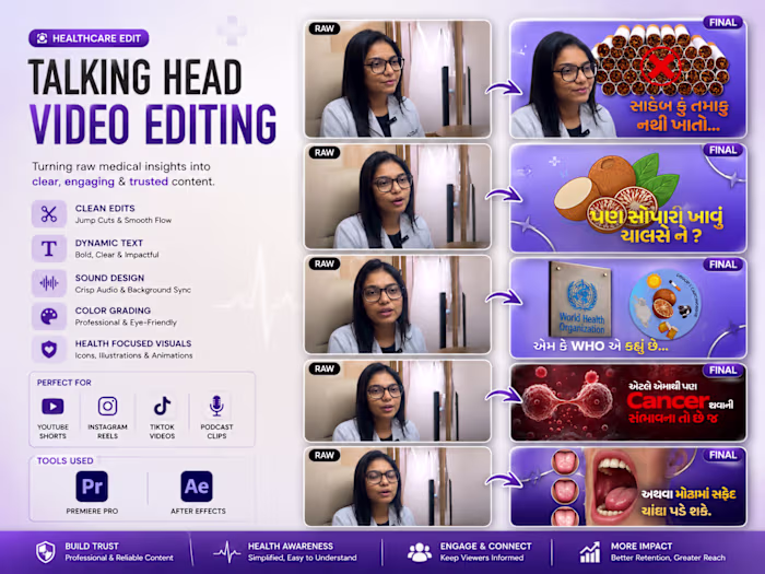 Edited a healthcare-focused talking-head video